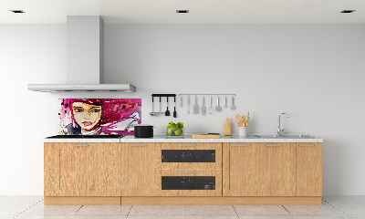 Crédence cuisine en verre Abstraction d'une femme
