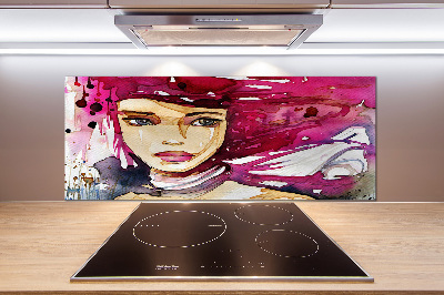 Crédence cuisine en verre Abstraction d'une femme