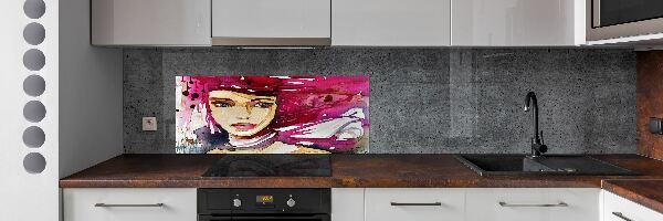Crédence cuisine en verre Abstraction d'une femme