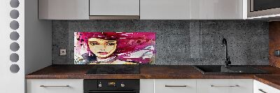 Crédence cuisine en verre Abstraction d'une femme
