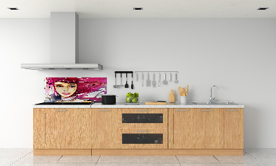 Crédence cuisine en verre Abstraction d'une femme