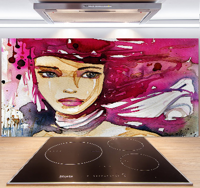 Crédence cuisine en verre Abstraction d'une femme