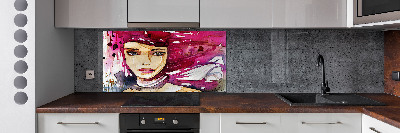 Crédence cuisine en verre Abstraction d'une femme