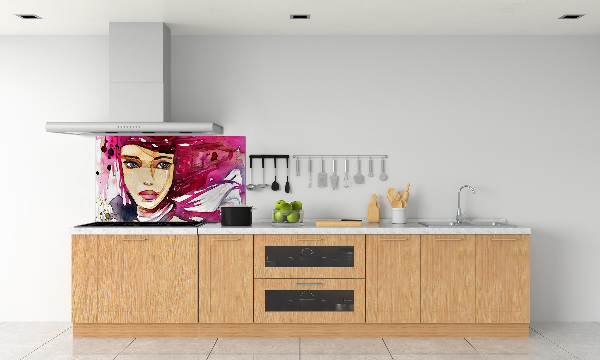 Crédence cuisine en verre Abstraction d'une femme