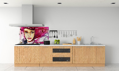 Crédence cuisine en verre Abstraction d'une femme