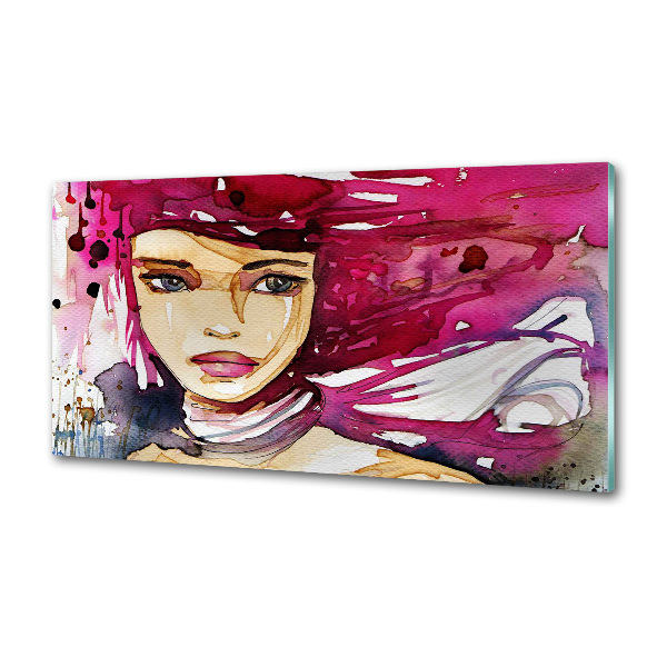 Crédence cuisine en verre Abstraction d'une femme
