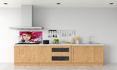 Crédence cuisine en verre Abstraction d'une femme