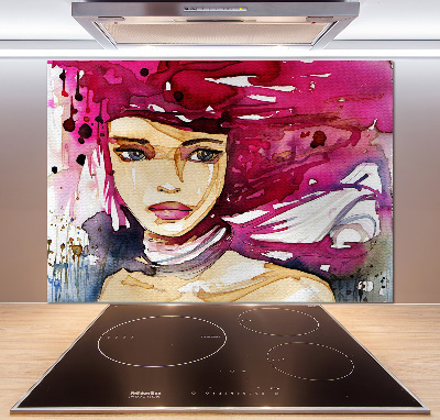 Crédence cuisine en verre Abstraction d'une femme