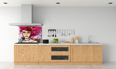 Crédence cuisine en verre Abstraction d'une femme