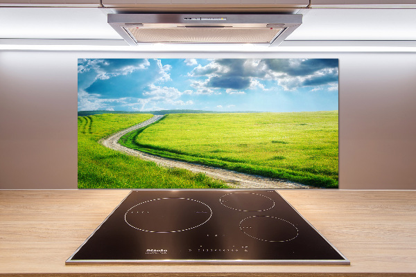 Crédence en verre avec motif Chemin dans la prairie