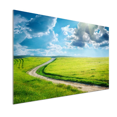 Crédence en verre avec motif Chemin dans la prairie