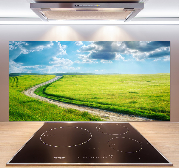 Crédence en verre avec motif Chemin dans la prairie