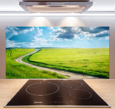 Crédence en verre avec motif Chemin dans la prairie