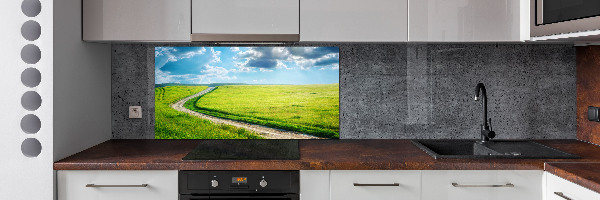 Crédence en verre avec motif Chemin dans la prairie
