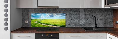 Crédence en verre avec motif Chemin dans la prairie