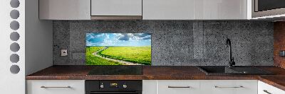 Crédence en verre avec motif Chemin dans la prairie