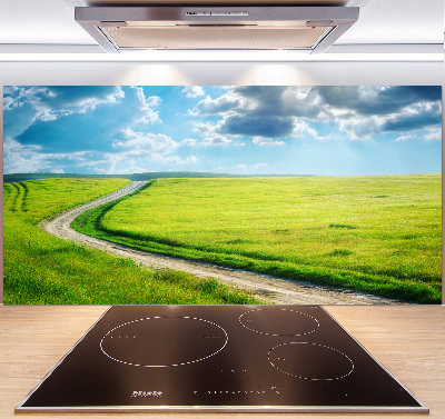 Crédence en verre avec motif Chemin dans la prairie