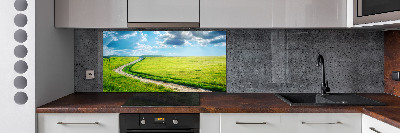 Crédence en verre avec motif Chemin dans la prairie