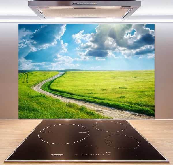 Crédence en verre avec motif Chemin dans la prairie