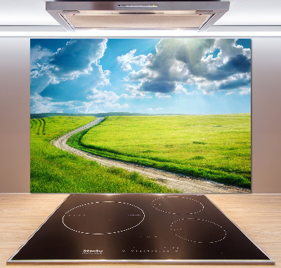 Crédence en verre avec motif Chemin dans la prairie