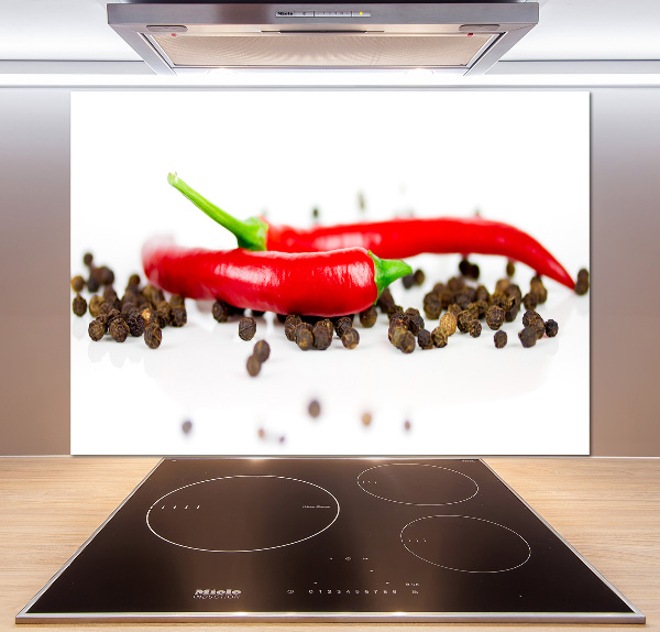 Panneau crédence cuisine Piment et poivre
