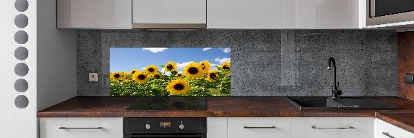 Crédence en verre avec motif Tournesols