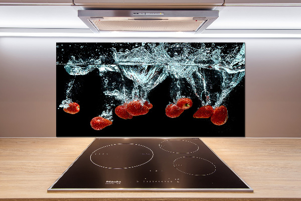Panneau crédence cuisine Fraises sous l'eau