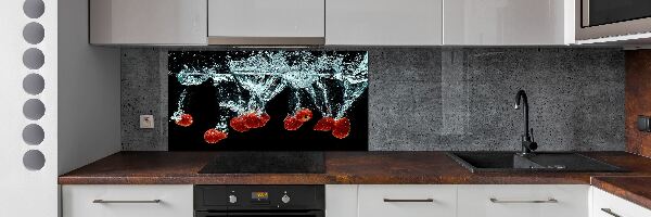Panneau crédence cuisine Fraises sous l'eau