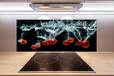 Panneau crédence cuisine Fraises sous l'eau