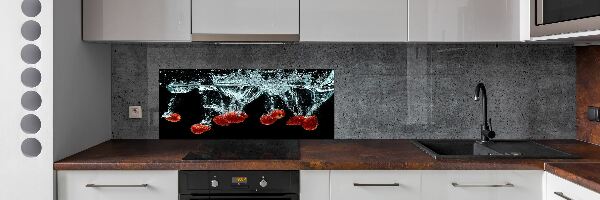 Panneau crédence cuisine Fraises sous l'eau