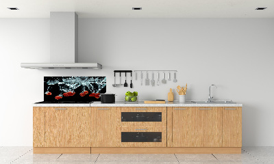 Panneau crédence cuisine Fraises sous l'eau