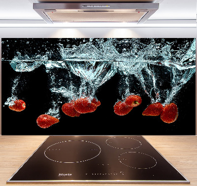 Panneau crédence cuisine Fraises sous l'eau