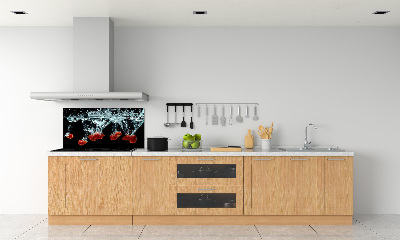 Panneau crédence cuisine Fraises sous l'eau
