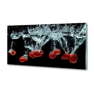 Panneau crédence cuisine Fraises sous l'eau