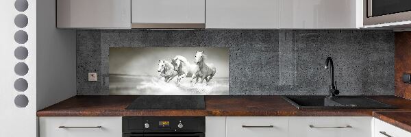 Crédence cuisine en verre Chevaux blancs