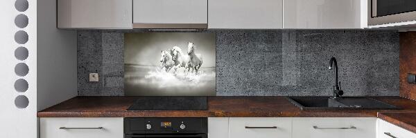 Crédence cuisine en verre Chevaux blancs