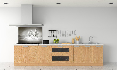Crédence cuisine en verre Chevaux blancs