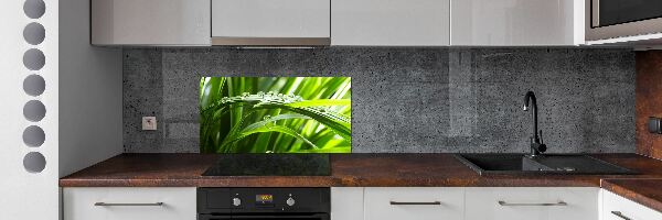 Crédence cuisine en verre Gouttes sur l'herbe