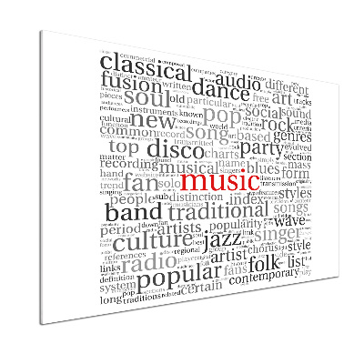Panneau pour cuisine Genres musicaux