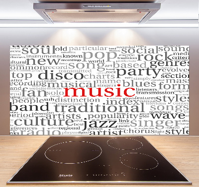 Panneau pour cuisine Genres musicaux