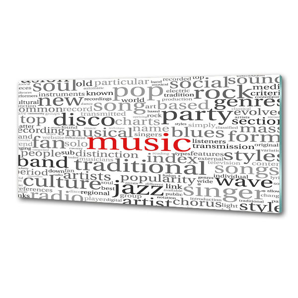 Panneau pour cuisine Genres musicaux