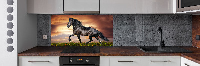 Crédence de cuisine en verre Cheval au trot