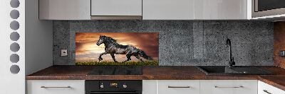Crédence de cuisine en verre Cheval au trot