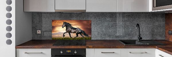 Crédence de cuisine en verre Cheval au trot