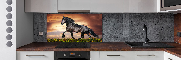 Crédence de cuisine en verre Cheval au trot