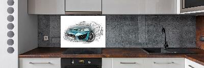 Panneau crédence cuisine Croquis d'une voiture