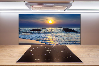 Crédence cuisine en verre Coucher de soleil sur la mer
