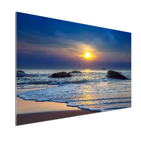 Crédence cuisine en verre Coucher de soleil sur la mer