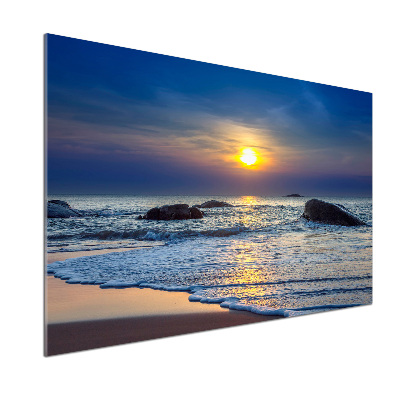 Crédence cuisine en verre Coucher de soleil sur la mer