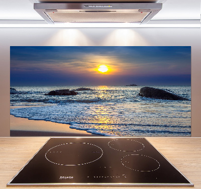 Crédence cuisine en verre Coucher de soleil sur la mer